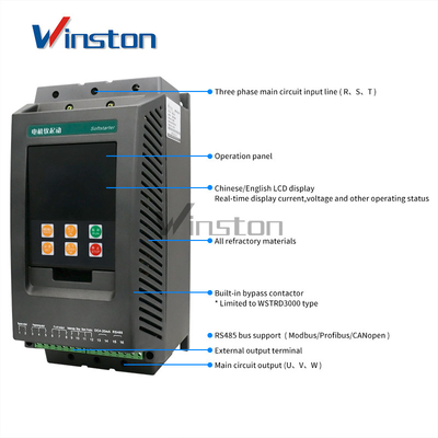 380Vac 75kw 90kw 110kw 200kw 320kw 400kw 500kw 630kw arrancador suave del motor de 3 fases para el motor de inducción